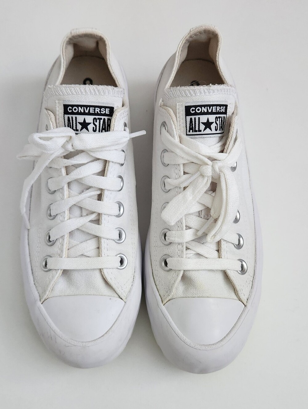 Converse All Star Lugged Low Top Off-White Platform Sneakers Sz 7